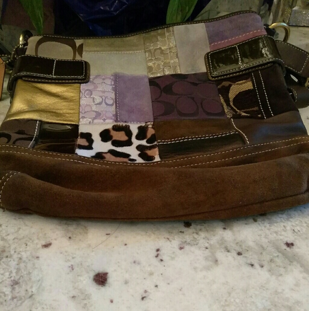 Authentic Coach Patchwork Suede/Leather Handbag - image 6